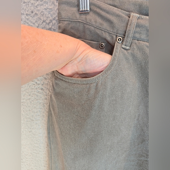 J. Jill Womens Pants Sz 12 Khaki Color High Rise Wide Thru Leg Taper Bottom - Picture 8 of 14